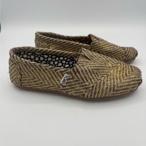 TOMS Women's Brown Herringbone Flats 
New without box